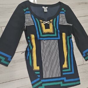 Cache Multicolor Striped Top